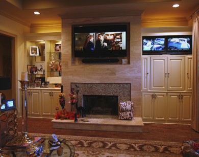 Living Room TV Theater and Surveillance Monitoring